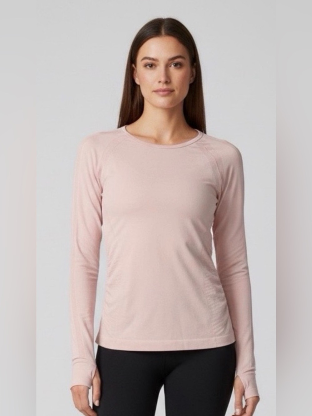 GAIAM Light Pink Long Sleeve Crewneck Performance Top